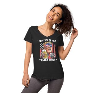 Trump 4th - Women’s fitted v-neck t-shirt