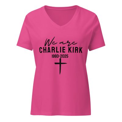 We Are All Chalie Kirk - Women’s relaxed v-neck t-shirt - Image 2
