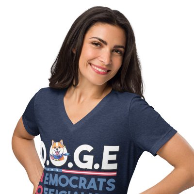 DOGE - Women’s relaxed v-neck t-shirt - Image 2