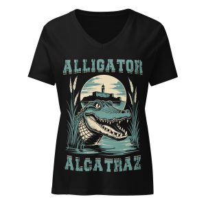 Aligator Alcatraz - Women’s relaxed v-neck t-shirt