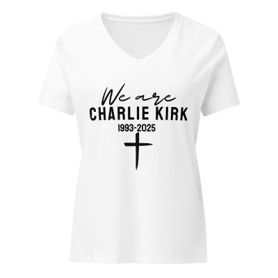 We Are All Chalie Kirk - Women’s relaxed v-neck t-shirt - Image 17